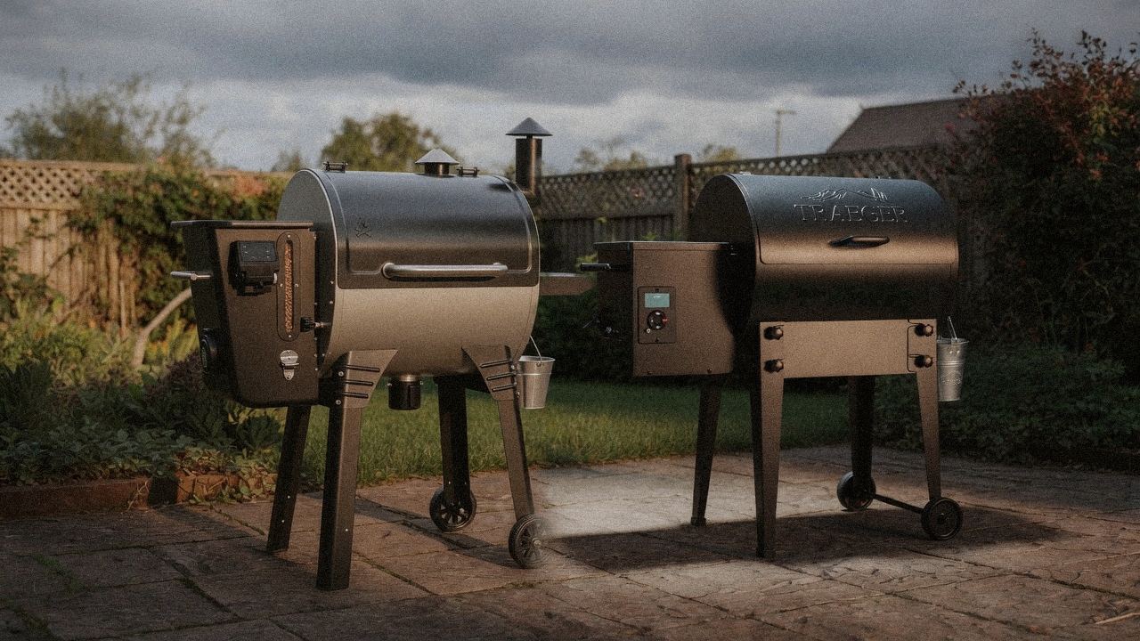 Morning patio with the Camp Chef Woodwind WiFi 24 and the Traeger Tailgater 20, unboxing-day mood