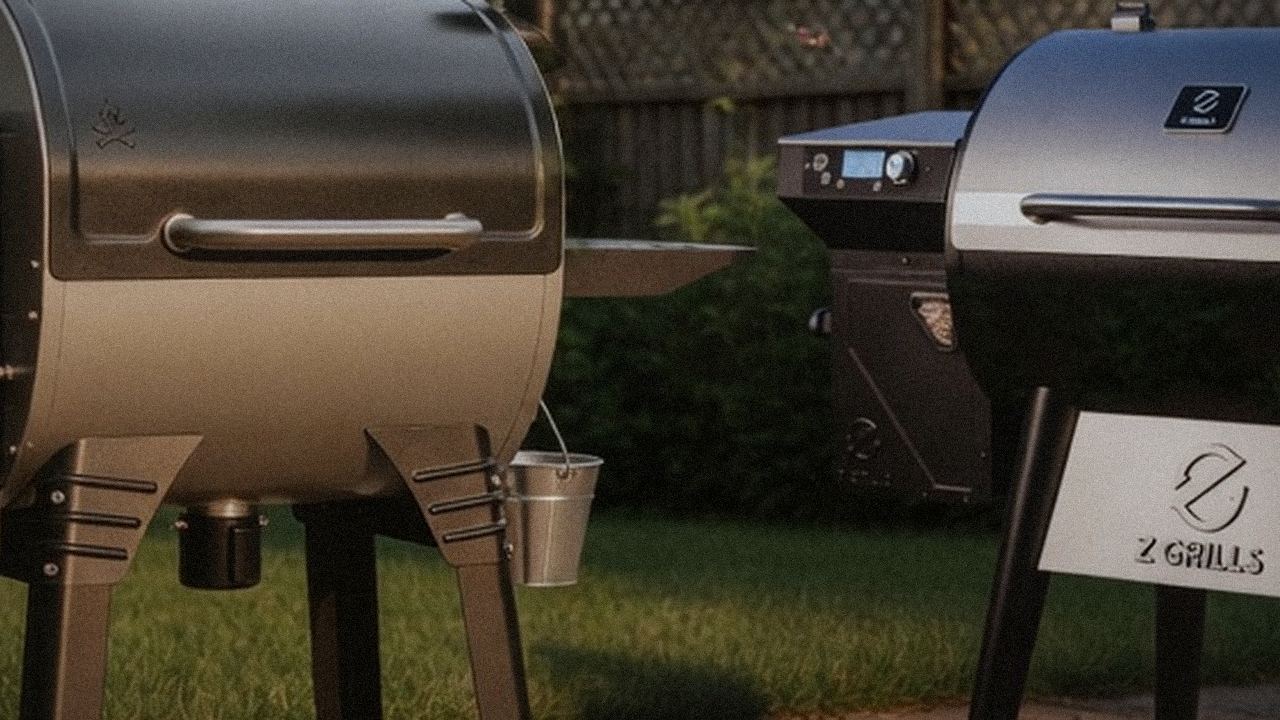 Close comparison of the Camp Chef Woodwind WiFi 24 controller next to the Z Grills 700 Series (ZPG-7002) controller