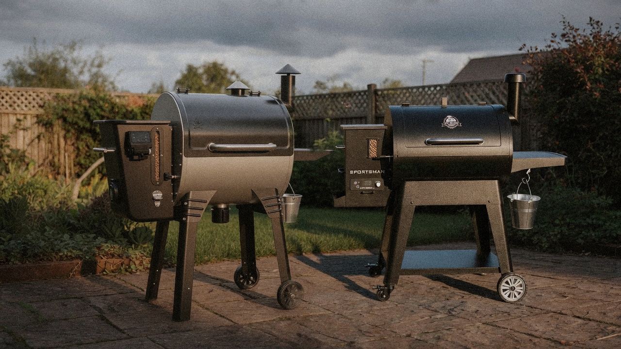 Morning patio with the Camp Chef Woodwind Pro WiFi 24 and the Pit Boss Sportsman, unboxing-day mood