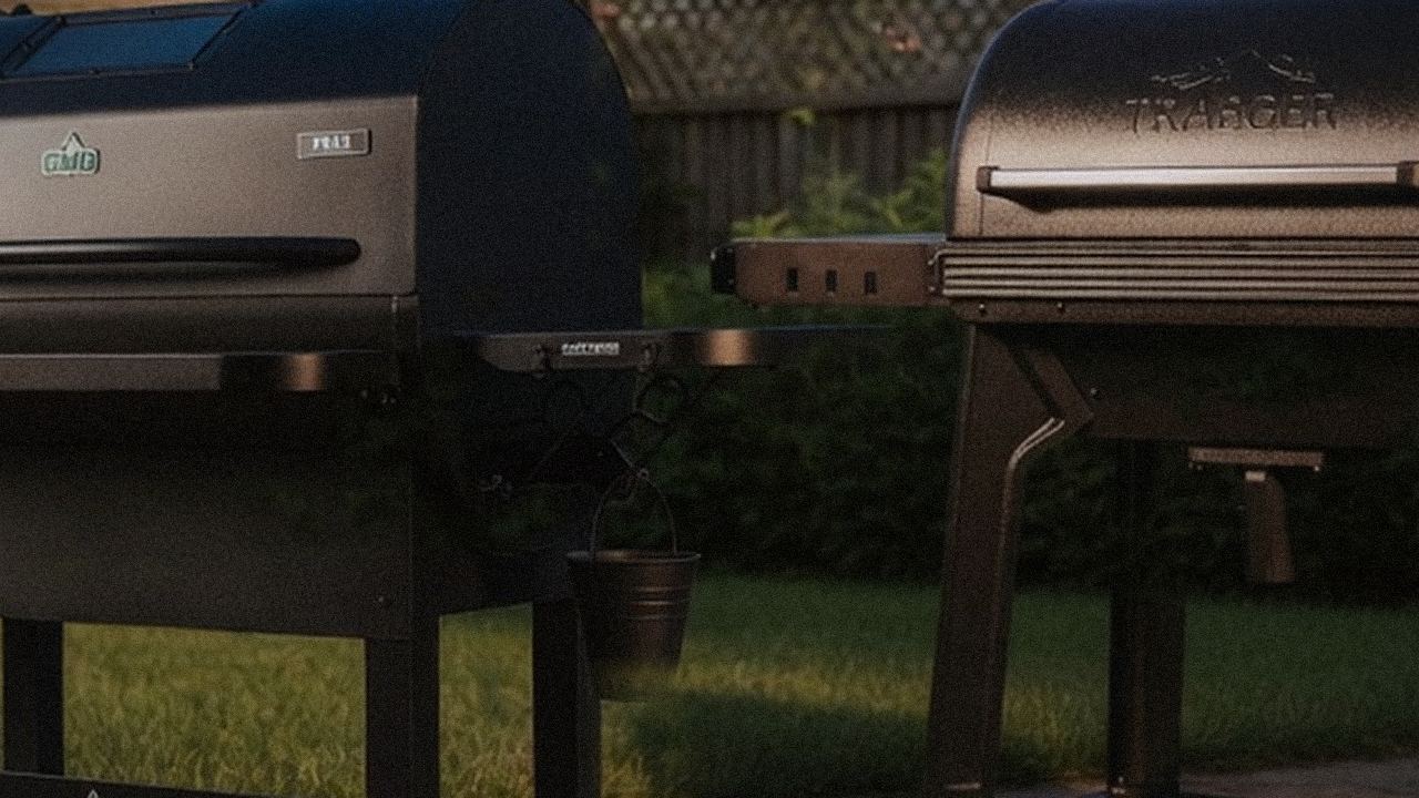Close comparison of the Green Mountain Grills Peak controller next to the Traeger Pro 780 controller