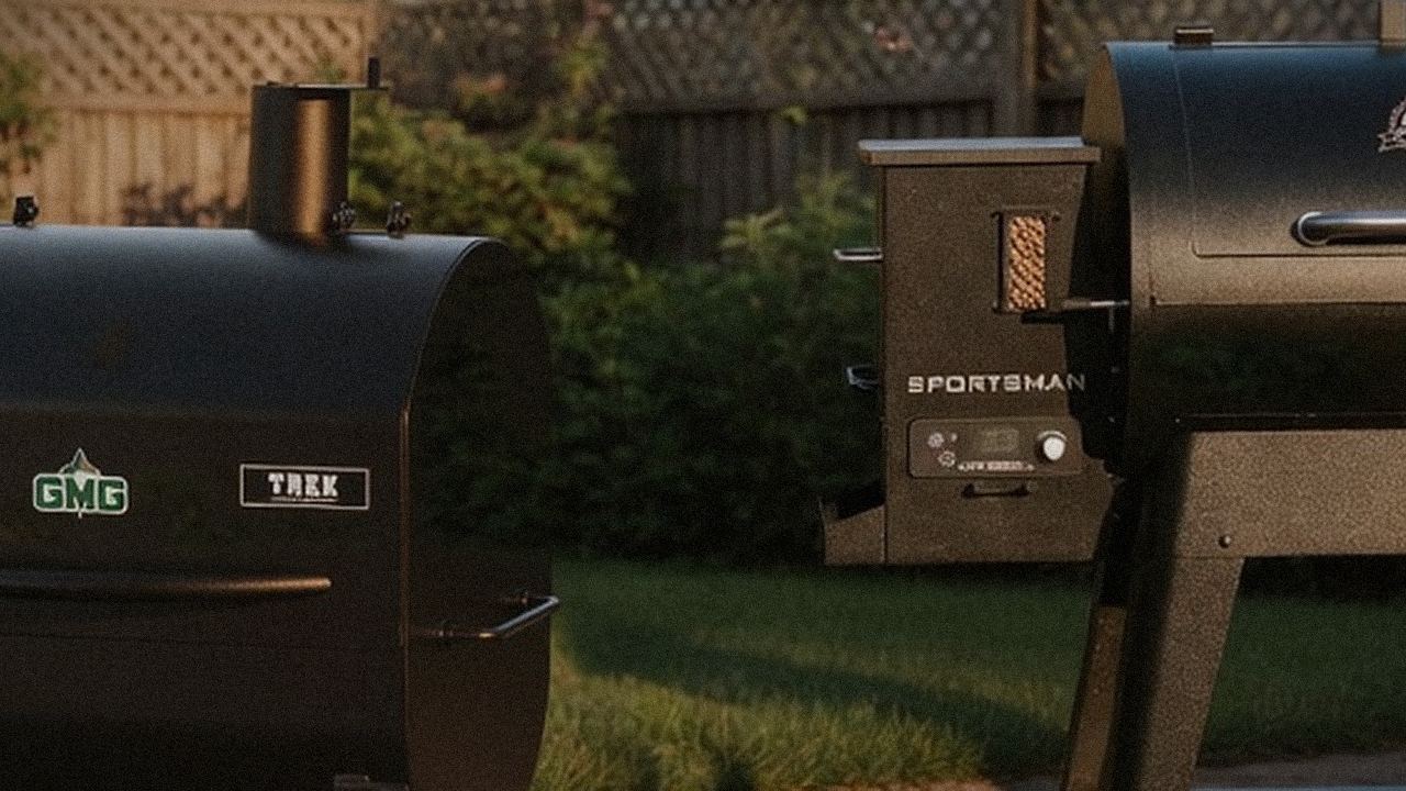 Close comparison of the Green Mountain Grills Trek controller next to the Pit Boss Sportsman controller