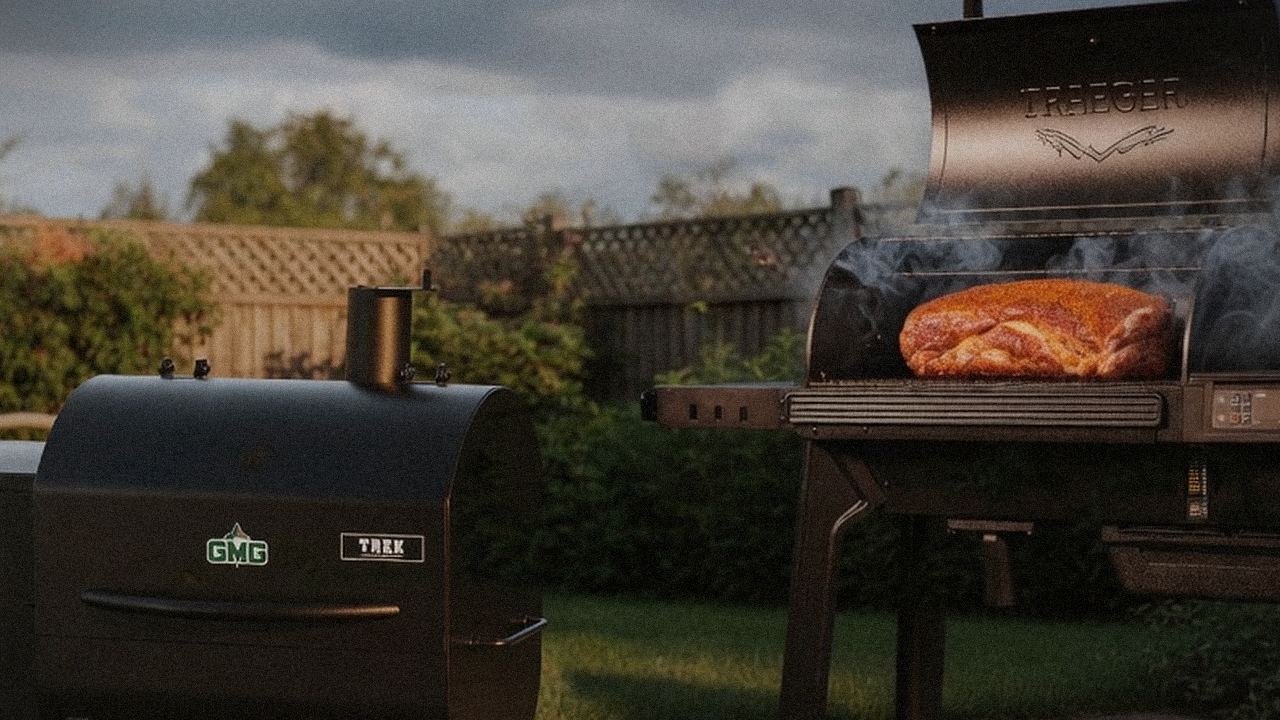 Searing and grate view: Green Mountain Grills Trek next to Traeger Ironwood