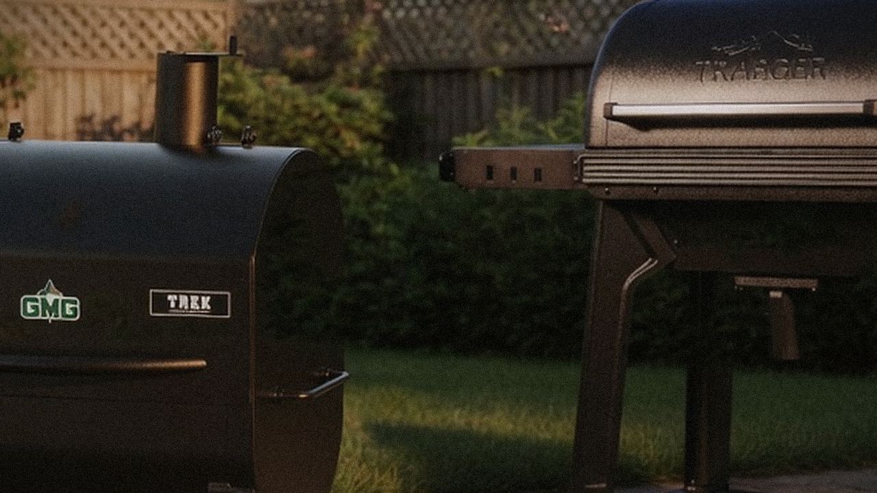 Close comparison of the Green Mountain Grills Trek controller next to the Traeger Pro 780 controller