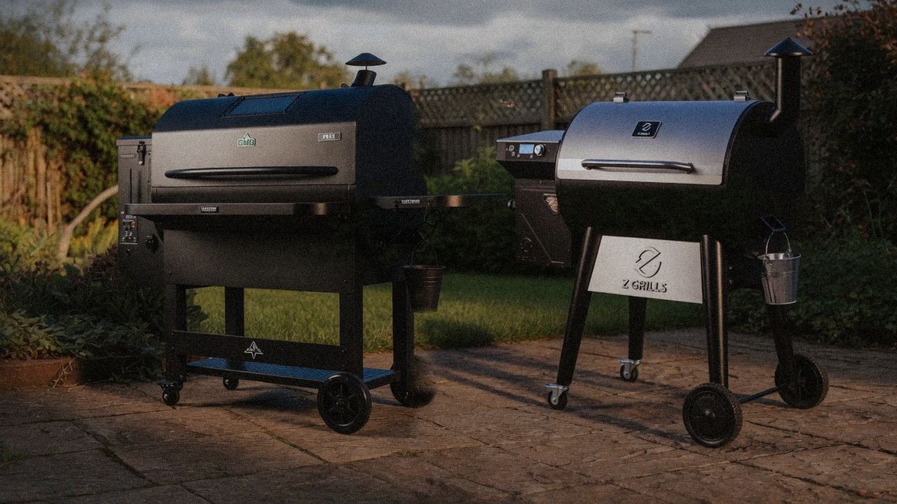 GMG Peak Prime 2.0 versus Z Grills 700 Series on a dusk patio