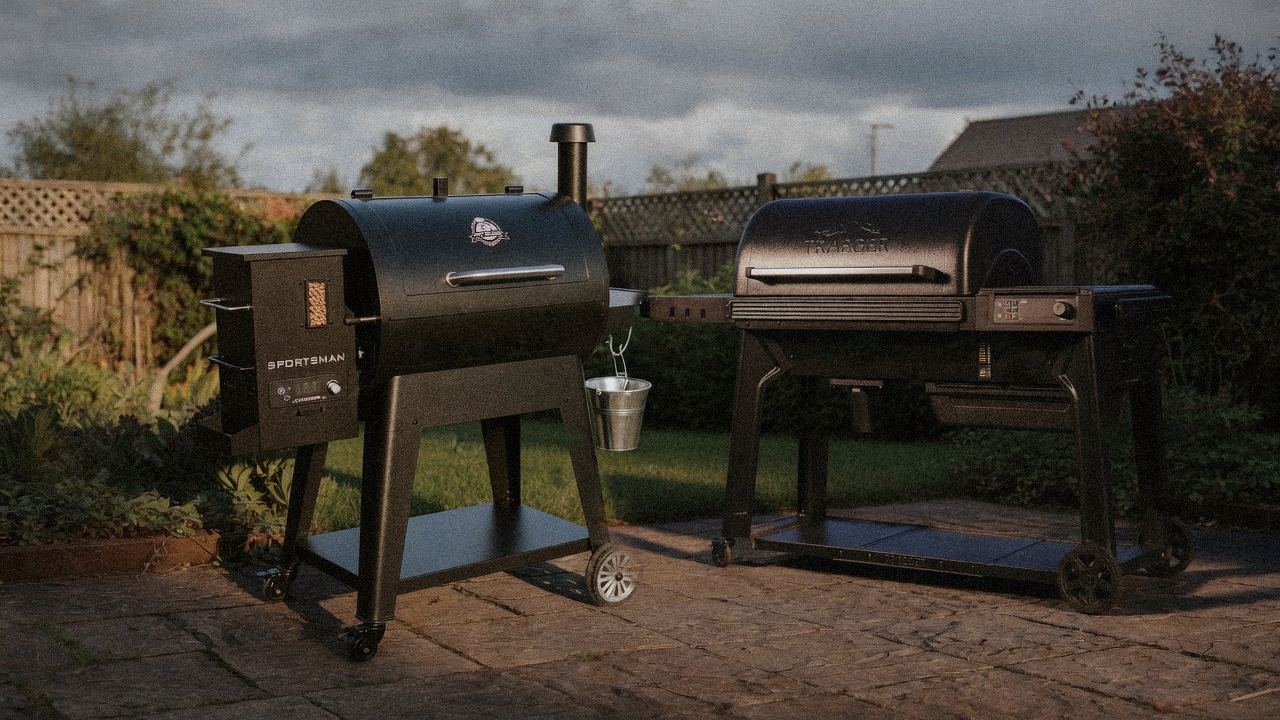 Morning patio with the Pit Boss Navigator 850 and the Traeger Ironwood, unboxing-day mood