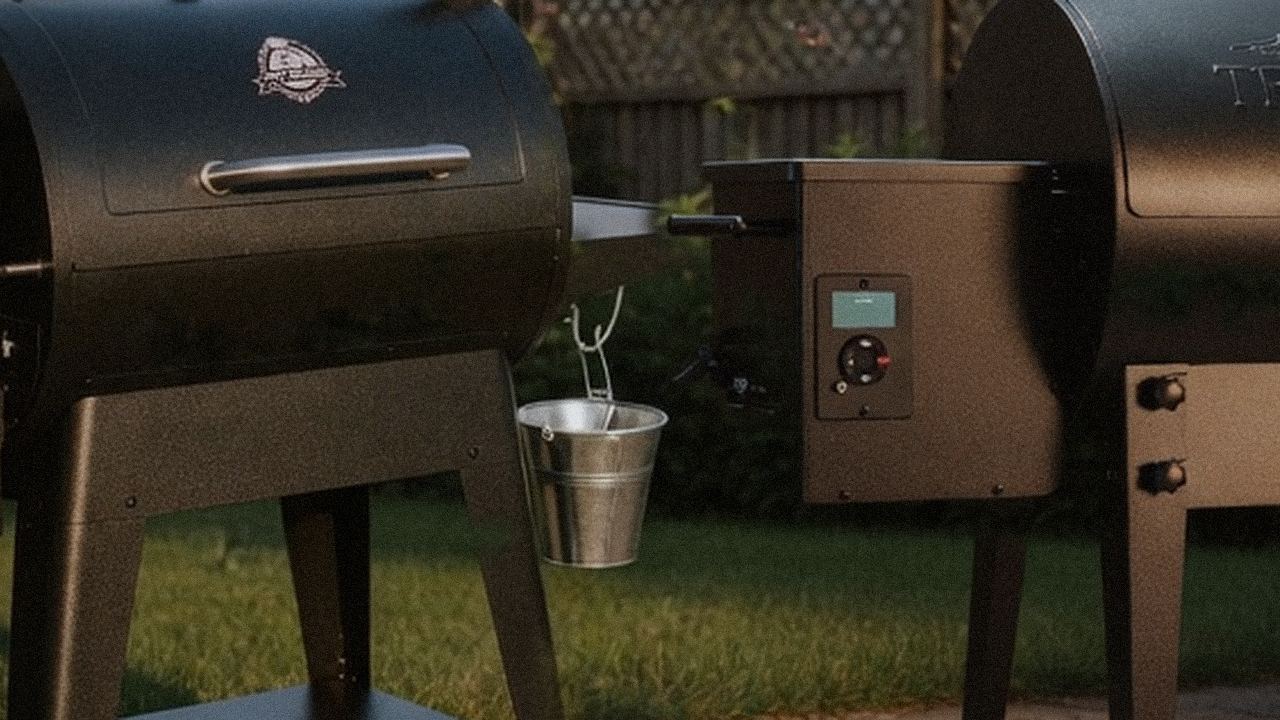 Close comparison of the Pit Boss Sportsman controller next to the Traeger Tailgater 20 controller