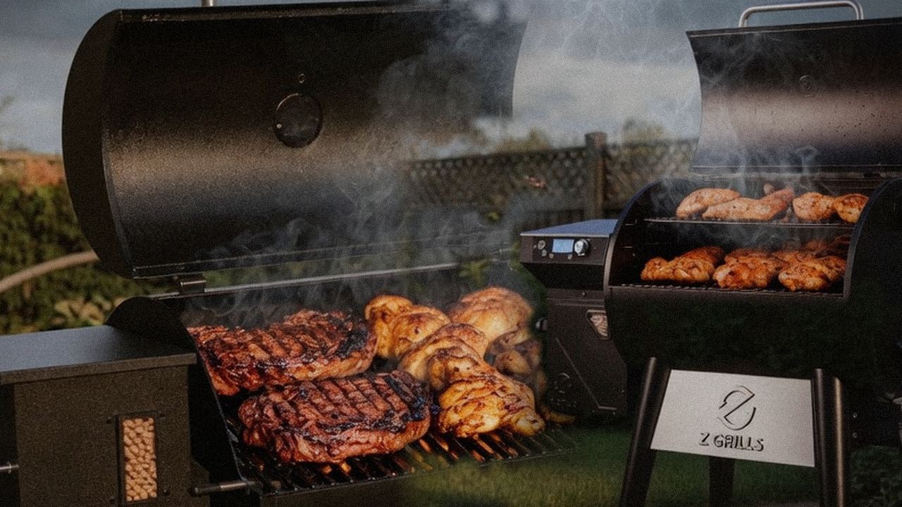 Pit Boss Sportsman versus Z Grills 700 Series on a dusk patio