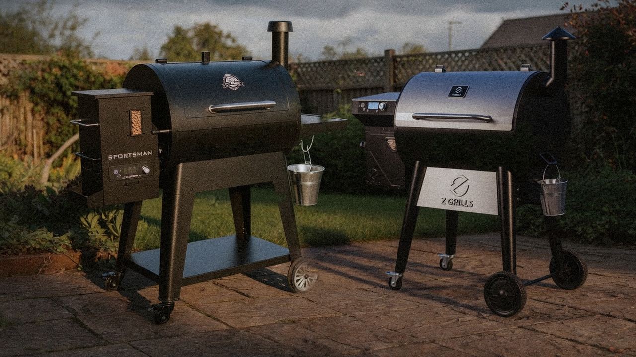 Pit Boss Sportsman versus Z Grills 700 Series on a dusk patio