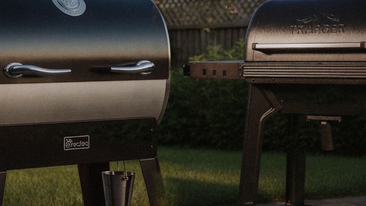 Close comparison of the recteq Flagship 1600 controller next to the Traeger Ironwood controller