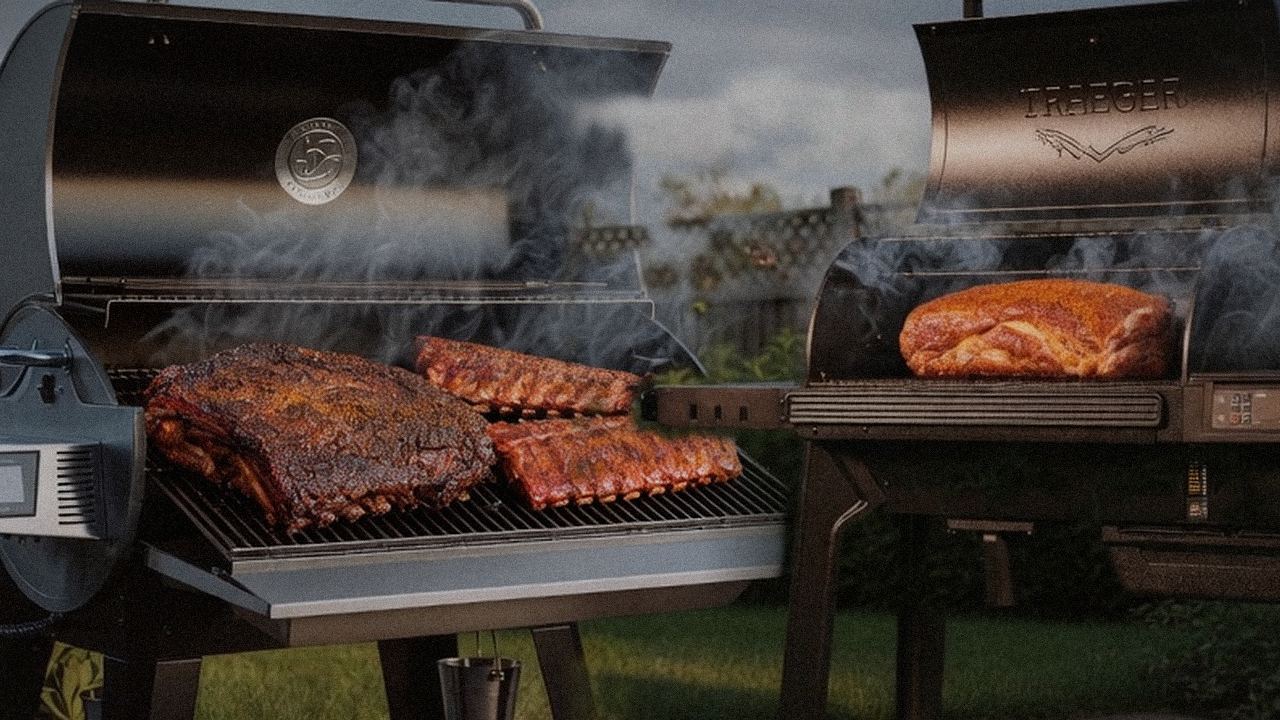 Searing and grate view: recteq Flagship 1600 next to Traeger Ironwood