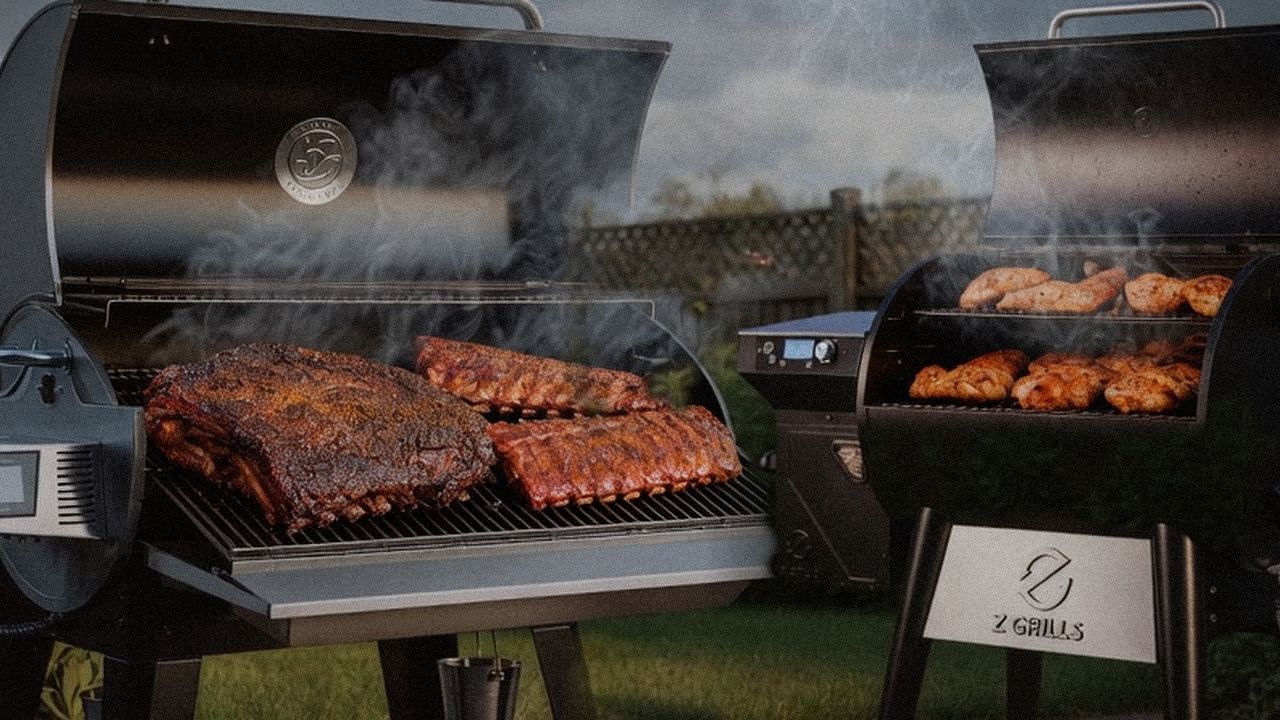 recteq Flagship 1600 versus Z Grills 700 Series on a dusk patio