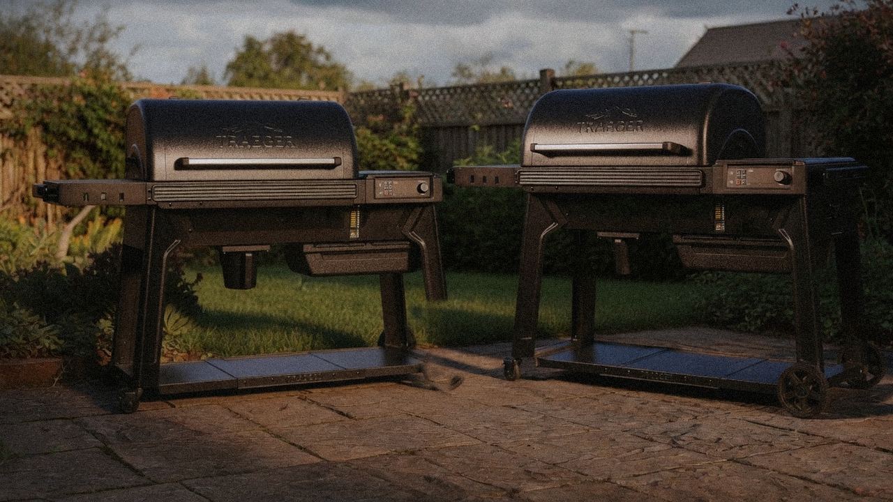 Traeger Ironwood standing next to Traeger Pro 780, showing the size and price-tier gap