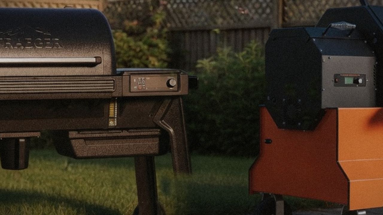 Close comparison of the Traeger Woodridge Pro controller next to the Yoder Smokers YS640s controller